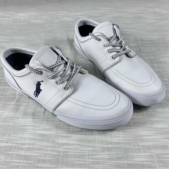 Polo Ralph Lauren Other - **SOLD**Polo Ralph Lauren Faxon Low White Genuine Leather lace up Mens shoes